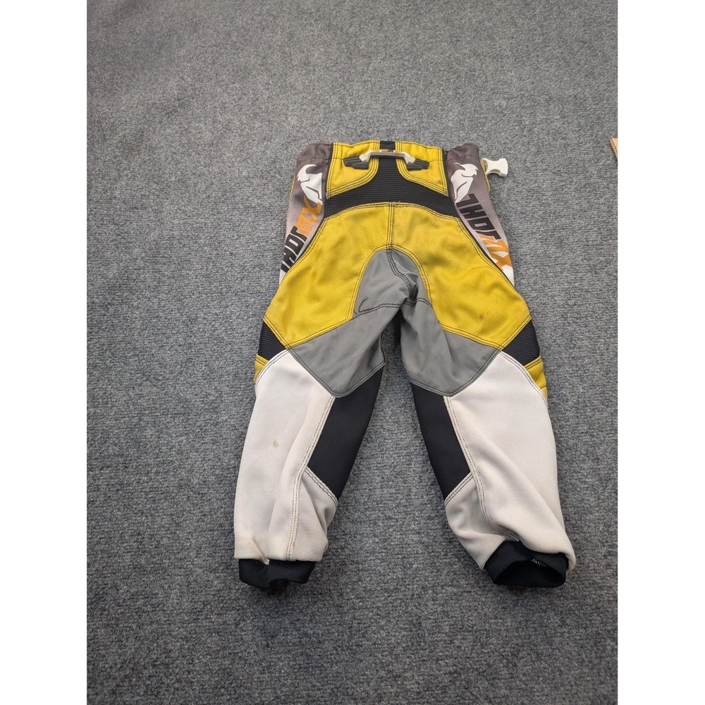 Thor MX Phase Youth 8 Motocross Pants Yellow Black‎ White Padded Off Road Racing - Picture 8 of 10